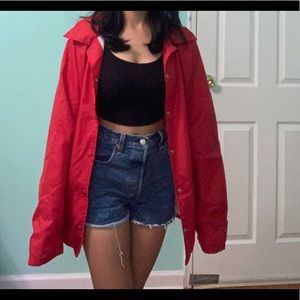 Oversized red jacket with no hood